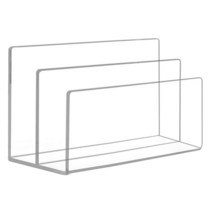 Desk Sorting Organizer 2 Compartments Acrylic File Rack Transparent Sorter Desktop Manager For Docum, 01 파란