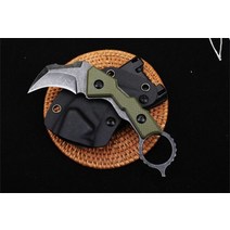 65 3939새로운 CNC D2 강철 블레이드 G10 손잡이 등산 캠핑 낚시 야외 생존 전술 사냥 Karambit 클로 나이, 02 육군 녹색