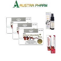 호주 네이쳐스탑 폴리코사놀 플러스 20mg 30정 (3팩이상 구매시 프로폴리스 스프레이 치약 선물), 3팩+프로폴리스스프레이&치약, 30캡슐