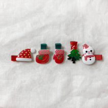 [윤상점] 크리스마스 헤어핀 반려견 성탄절 소품 머리핀 크리스마스머리핀 눈사람 양말 장갑 트리 모자 모양