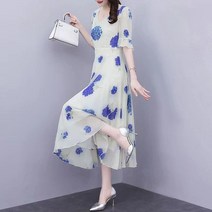 핫템굿템 프린트 보혜미안 A라인 롱원피스 2컬러