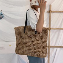 2컬러 여성 밀짚 숄더백 라탄 에코백 쇼퍼백 가방
