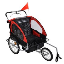 전기 바이크 자전거 강아지 카고 트레일러 캐리어 용품, 트레일러 + 카트 기능(빨간색)