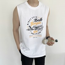 애드매이브 비행기 박스 오버핏 나시(2color)