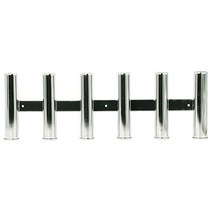 DasMarine 316 Stainless Steel Wall Side Mounted Rod Holder 6 Rack Fishing Pod for Marine Yacht RV