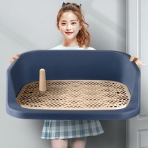 MEIISEO 반려동물 논슬립 실리콘 배변매트 강아지 화장실 소중형 기본형 간편 강아지 배변판 대형, 울타리 감색 바닥 쌀 그물, 50X40x13cm