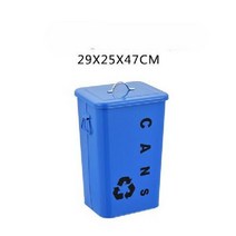 재활용 분리수거함 철제 26L 쓰레기통 유리 플라스틱 캔 종이 휴지통, C. 26L 파란색 (알루미늄 캔)