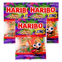 하리보 ZING 사워 스파게티 젤리 140g, 3개