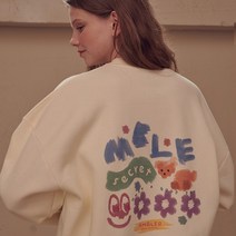 엠블러 Paint MBLE 남여공용 오버핏 기모 맨투맨 AMM917 (IVORY)