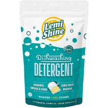 Lemi Shine Natural Pods 42개 Powder ＆ Gel Dish Detergent with Powerful Citric Extracts All-in-One
