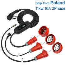 EV 충전기 2 11kw 고속 교체 가능 교환 플매트 카펫 러그 3 상 EVSE 휴대용 Chademo, [02] 10 meters type 2, 1개