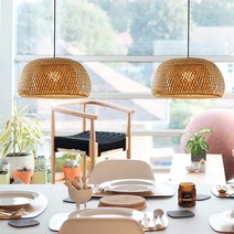 공간조명 테리아 라탄 1등 LED 펜던트 식탁조명 화이트 특대 사이즈 60cm, 화이트 특대 + LED 볼전구 12W 노란불