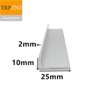 6063 직각 알루미늄 L자형 합금 테두리 삼각형 프로파일 두께 2mm 10x25mm, 50cm