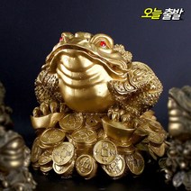 코코넷 대박재물 재물두꺼비 특대 금전운 엽전 삼족 두꺼비 장식품 풍수 인테리어 소품 금두꺼비 복두꺼비 세발두꺼비 사무실 개업선물, 재물두꺼비(특대)