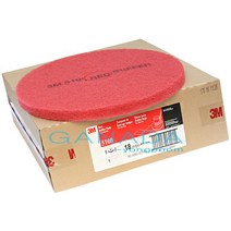 가나다용품 3M 적색패드5장-1박스 사이즈선택 10인치~22인치 마루광택기패드 바닥세척작업 동시에 광택작업 청소솔 빨강색패드 돌돌이솔 기계솔 마루광택기솔, 1box, 16인치-5장
