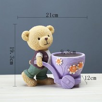 곰돌이 다육이 미니 화분 선인장 인테리어 세라믹 대형 카페 석고상 원형 베란다 고양이, 02, 중등