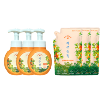 [제주청정:핸드워시] 제주도 포밍 손세정제_ZUZUZU 주주주, 천혜향향 300mlx3개+리필 200mlx3개