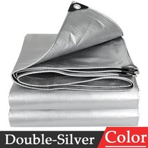 타프쉘이너텐트 타프 스크린 이너 텐트 여러 가지 빛깔의 0.32mm PE 타포린 방수 천 수영장 캔버스 트럭 자동차 캐노피 야외 정원 식물 창고 커버, [15] 4x5m, [03] Double Silver