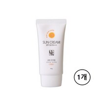 알로에베라 썬크림 저자극 무기자차 워터프루프 순한 자외선차단제 여성 남성 추천 spf50 백탁 현상 없는 방지 스포츠 서핑 바나나보트 물놀이 방수 튜브형 데일리 모든 피부용, 1개(ea), 민쓰네가게 1개(ea)당 45g
