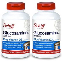 Schiff 글루코사민 2000mg 비타민 D3 히알루론산 코팅 정제 150정, 300 카운트(2팩)