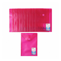 A5사무용파일내지 12 개입 유능한 클리어파일 두꺼운 바인더 문서봉투 분류 스냅 자료주머니 비닐 방수 A5벨크로 스티치, dark red