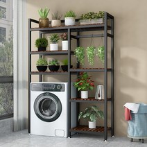 세탁기 랙 발코니 스토리지 랙 욕실 다용도실 스토리지 롤러 선반, 옵션, 03.100X35X170 백색통나무