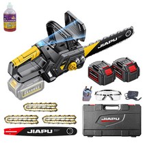 무선 충전 식 전기 톱 소형 전동 체인 강철 미니 독일 고출력 기계, C 12인치(디스플레이), 배터리 2개/체인 3개/가이드 1개
