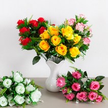고급 성묘꽃 조화 36종 30~55CM, 뉴쁘띠봉장미부쉬 50cm 핑크