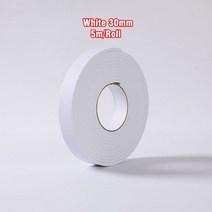 차음재 방음재 흡음재 부드러운 5M/롤 자체 접착 창 씰링 스트립 자동차 도어 소음 절연 고무 먼지 제거 갭 폼 씰 테이프 액세서리, white 30mm