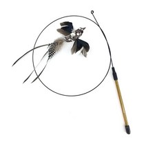 고양이 혼자 장난감 인터랙티브 고양이 장난감 재미있는 시뮬레이션 깃털 새 벨 스틱 놀기 티저 지팡이 용, 10 handheld-E