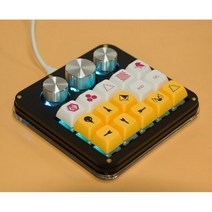 매크로 키보드 손잡이 15 키 + 3 노브 기계식 핫 스왑 디자이너 한 손으로 키패드 다빈치/포토샵 QMK 캡 없음, Black with RGB _without switc
