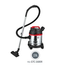 길텐 23L 건 습식 업소용 강력 진공청소기 GTC-1680R, 실버 + 블랙 + 레드