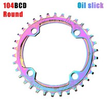 달팽이 104BCD/96BCD 자전거 체인 휠 넓고 좁은 톱니 32T/34T/36T/38T 원형/타원형 디스크 싱글 링 Shimao/SRAM, 32T, [07] 104BCD Round Plating