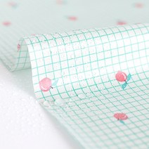 방수원단 부드러운소재 리틀츄 체크 3종, 민트