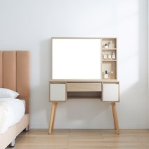 퍼피노 코코 수납 화장대 거울 스툴 세트 LED, 수납화장대 단품_pn124-1