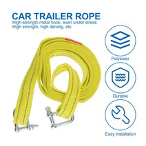 견인 고리 로프 줄 드레스업 와이어 4.8m ATV SUV 견인 로프 자동차 운송기 트레일러 헤비 듀티 스트랩 케, 01 Yellow_01 500X4.3CM