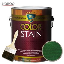 노루페인트 칼라스테인 오일스테인 1.9L 나무 목재 보호, 1개, 그린1