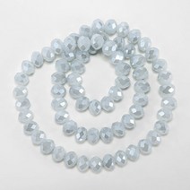 2 가지 톤 색상 크리스탈 론델 유리 면 처리 비즈 쥬얼리 제작 Diy 액세서리 1 가닥, [04] 6x8mm-68pcs, [01] fire opal