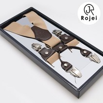 로제이 맨 남성 가죽 무지 서스펜더 멜빵 RMGS007 BE