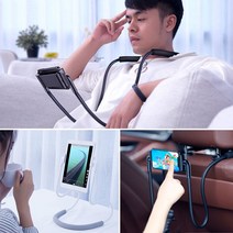 베이스어스 베이스어스 목에거는 스마트폰 자바라 목거치대, 핑크, 보급형 목거치대