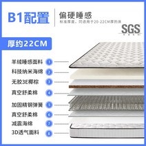 20cm 두께 야자 코코넛 독립스프링 매트리스 라텍스 쿠션 매트, 1800mmx2000mm, B