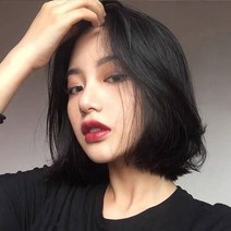 [SSD] 여자 단발머리 앞머리 없는 자연스러운 통가발 3컬러, 가발+헤어네트세트, 밝은 갈색