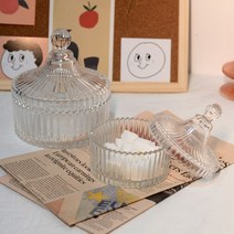 크리스탈 유리 소품함 목걸이 반지 귀걸이 악세서리 보석함 소품 간식 보관함, A, 투명, S