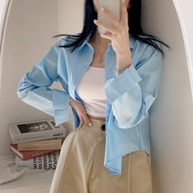작은방 크롭기장 롱기장 크림 베이직 무지 코튼 셔츠 8컬러
