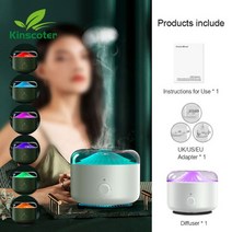 1.3L 해파리 연기 링 가습기 110V 220V 아로마 테라피 스파 요가 용 로운 에센셜 오일 디퓨저, White use 10 hours, AU Adapter