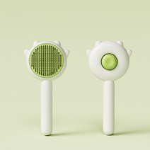 반려동물 애견 원터치 브러쉬 안마 엉킨 털 죽은털 제거, 그린
