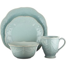 Lenox 프렌치 펄 플레이스 세팅 4피스 아이스 블루, 4-Piece Place Setting