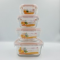 내열오븐유리 스마트 오븐글라스 정사각 밀폐용기 락앤락 글라스락 오븐유리 돌답례품, 320ml