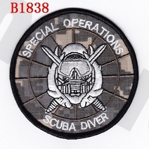 스킨스쿠버 잠수 레귤레이터 옥토퍼스 호흡기 자수 패치 씰 팀 특수 작전 스쿠버 다이버 사기 전술 밀리터, 05 ACU