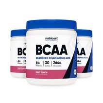 뉴트리코스트 BCAA 헬스보충제 후르츠펀치, 262g, 3개